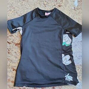 Kanu Surf Women's Breeze UPF 50+ Short Sleeved Rashguard Shirt Black XS Uv Sun